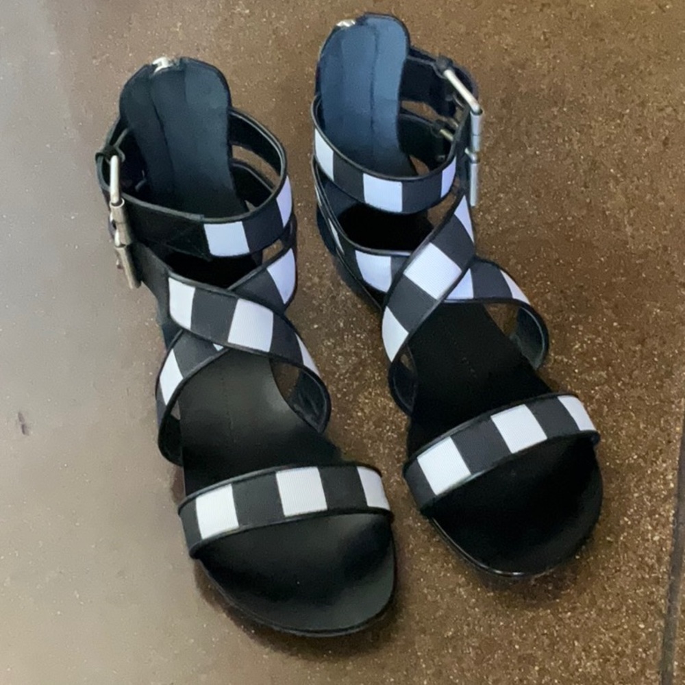 Giuseppe Zanotti Black and White Strappy Sandals